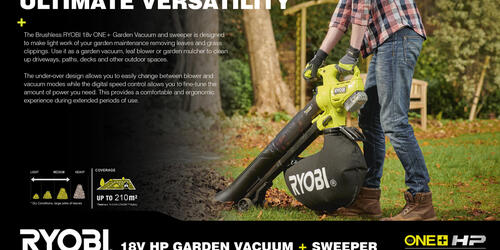 18v Brushless Garden Vacuum and Sweeper | 2021