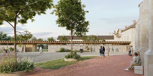 Tourist Office and communal wood canopy, Val D’ajol -Vosges Mountains | 2024 | Arnaud Backer, France